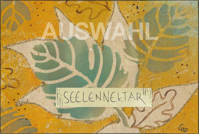 farbig gestaltete Karte mit dem Wort Seelennektar