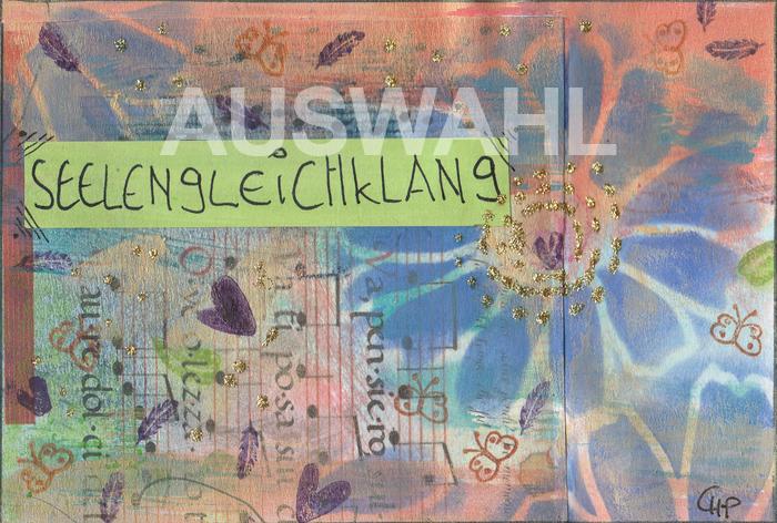 farbig gestaltete Karte mit dem Wort Seelengleichklang