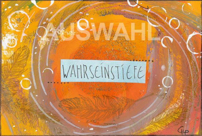 farbig gestaltete Karte mit dem Wort Wahrseinstiefe